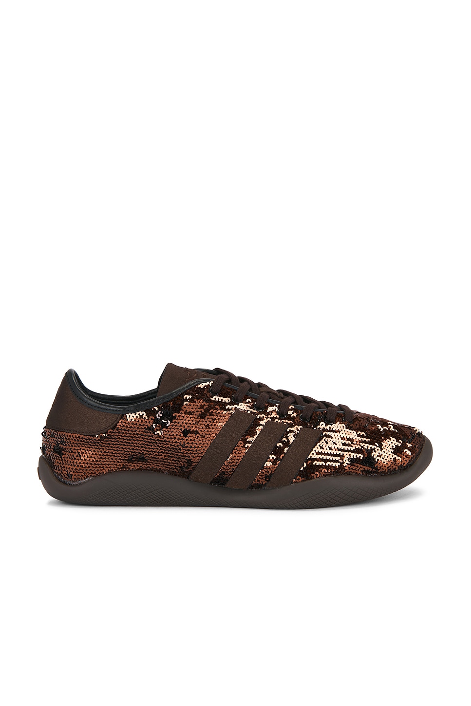 Image 1 of adidas by Wales Bonner Karintha Sequin Sneaker in Dark Brown