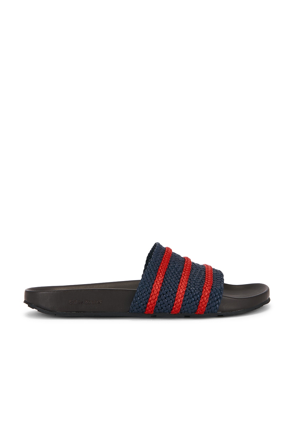 Image 1 of adidas by Wales Bonner Adilette Slide in Night Navy, Better Scarlet, & Dark Brown