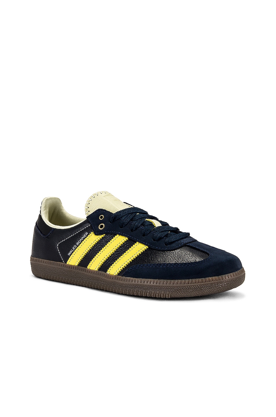 Image 1 of adidas by Wales Bonner Samba in Collegiate Navy & Yellow