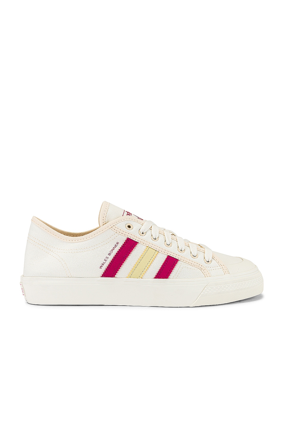 Image 1 of adidas by Wales Bonner Nizza Lo in Core White & Bold Pink