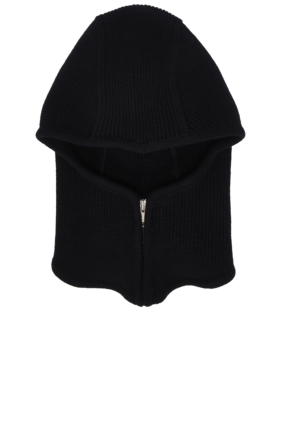 Rib Knit Balaclava in Black