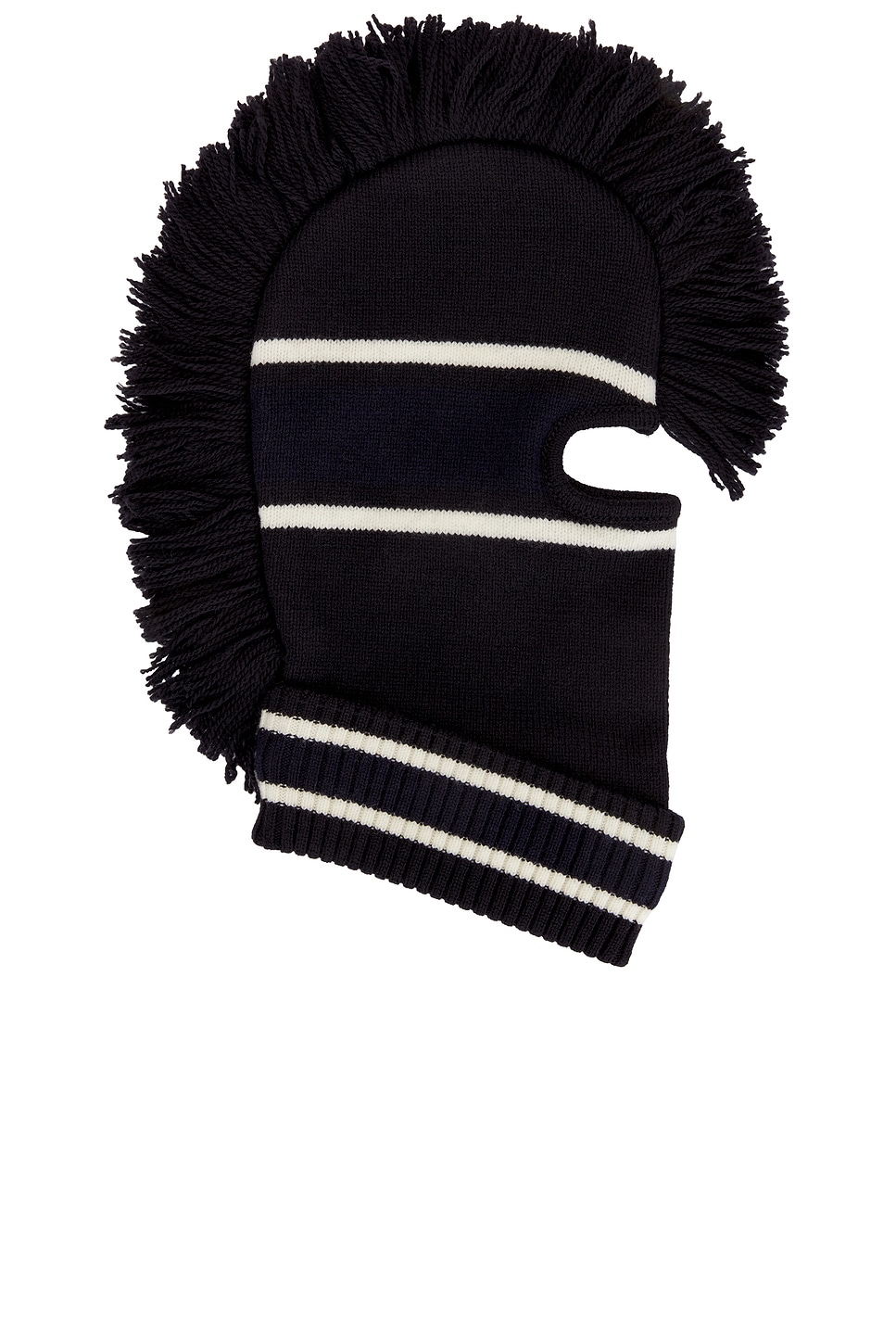 Fringe Knit Balaclava in Black