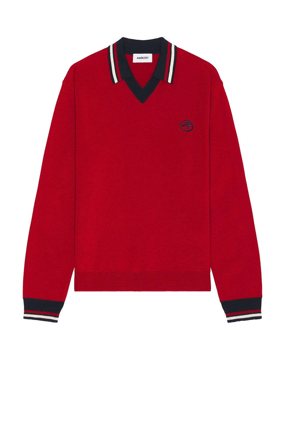 Image 1 of Ambush Long Sleeve Polo in Haute Red