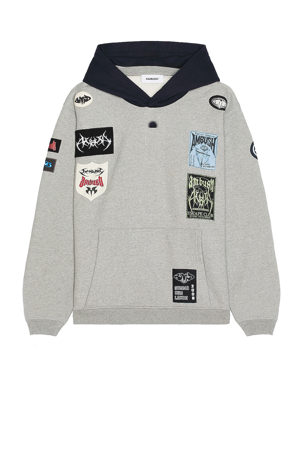 Image 1 of Ambush After Hooded Sweater in Light Grey Navy