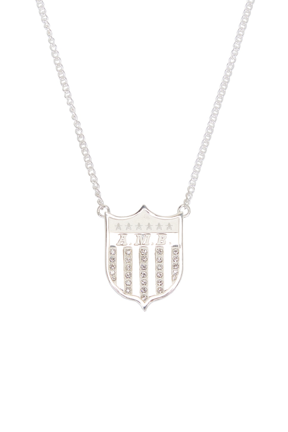 Shop Ambush Varsity Shield Charm Necklace In Silver