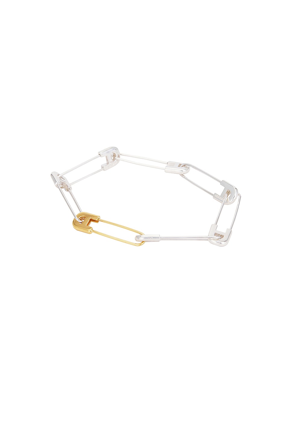 Image 1 of Ambush Small Safety Pin Bracelet in Silver