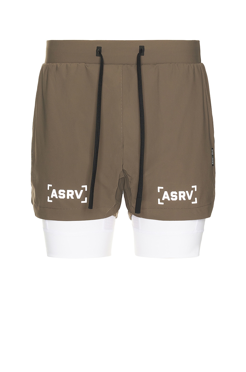Image 1 of ASRV Tetra-lite 5 Liner Short in Deep Taupe/white