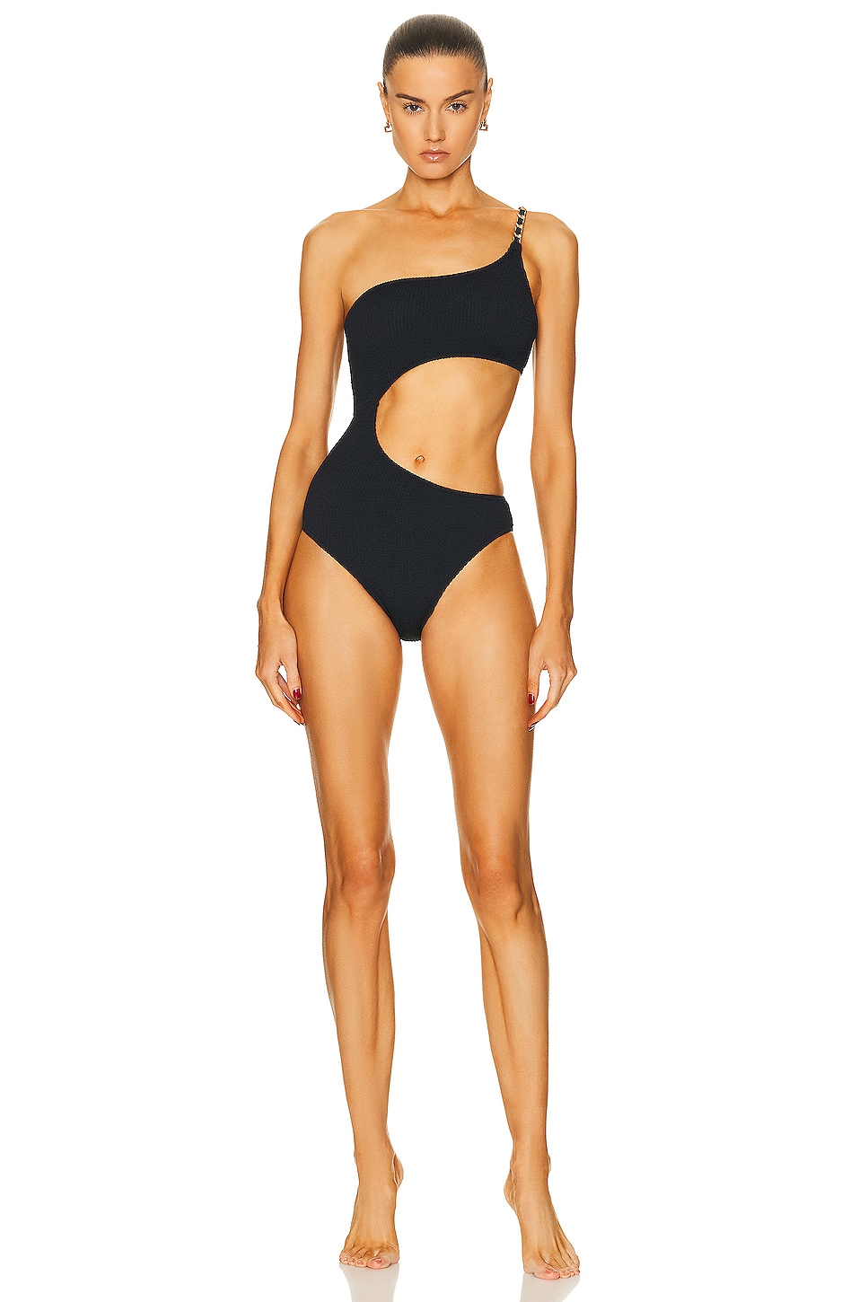 Image 1 of Agent Provocateur Tiaa Swimsuit in Black & Gold