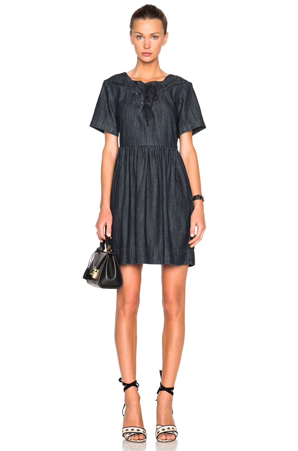 Image 1 of Athe by Vanessa Bruno Elise Dress in Chambray