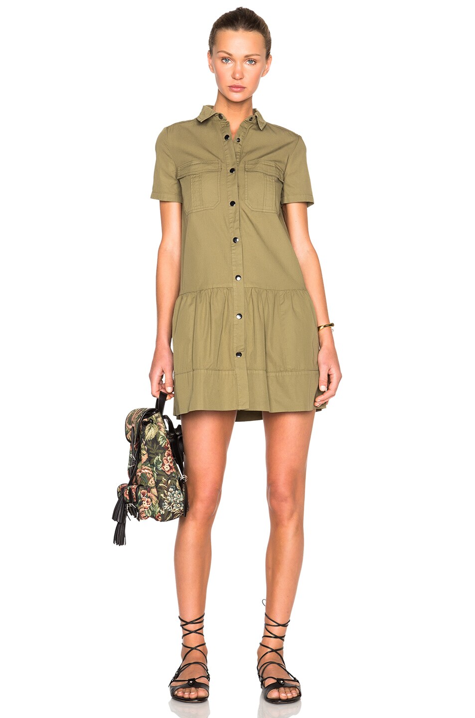 Image 1 of Athe by Vanessa Bruno Ernestine Dress in Military