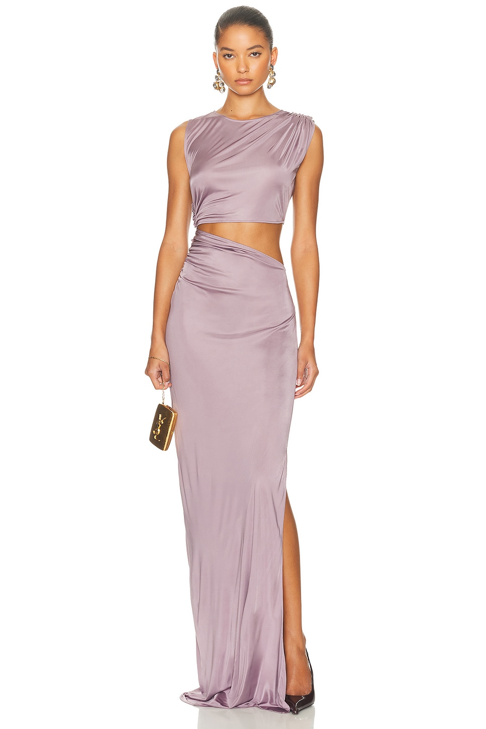 Atlein Woman Maxi Dress Lilac Size 8 Viscose In Purple