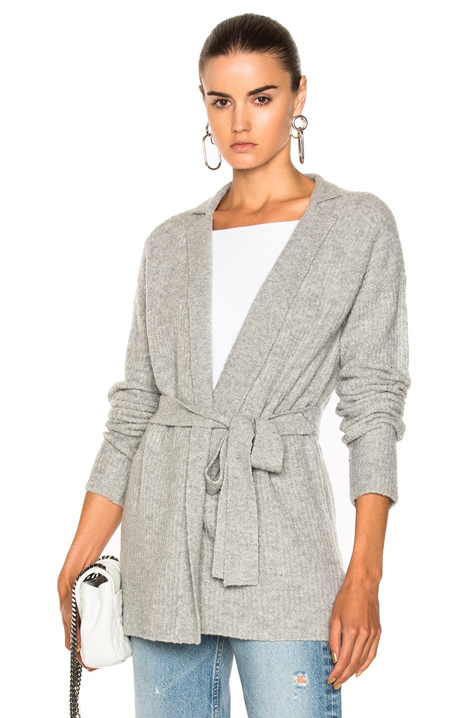 Image 1 of ATM Anthony Thomas Melillo Belted Cardigan in Grey