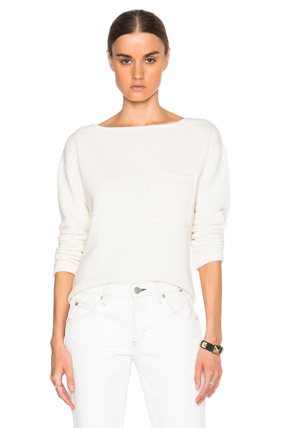 Image 1 of ATM Anthony Thomas Melillo Brushed French Terry Sweater in Natural