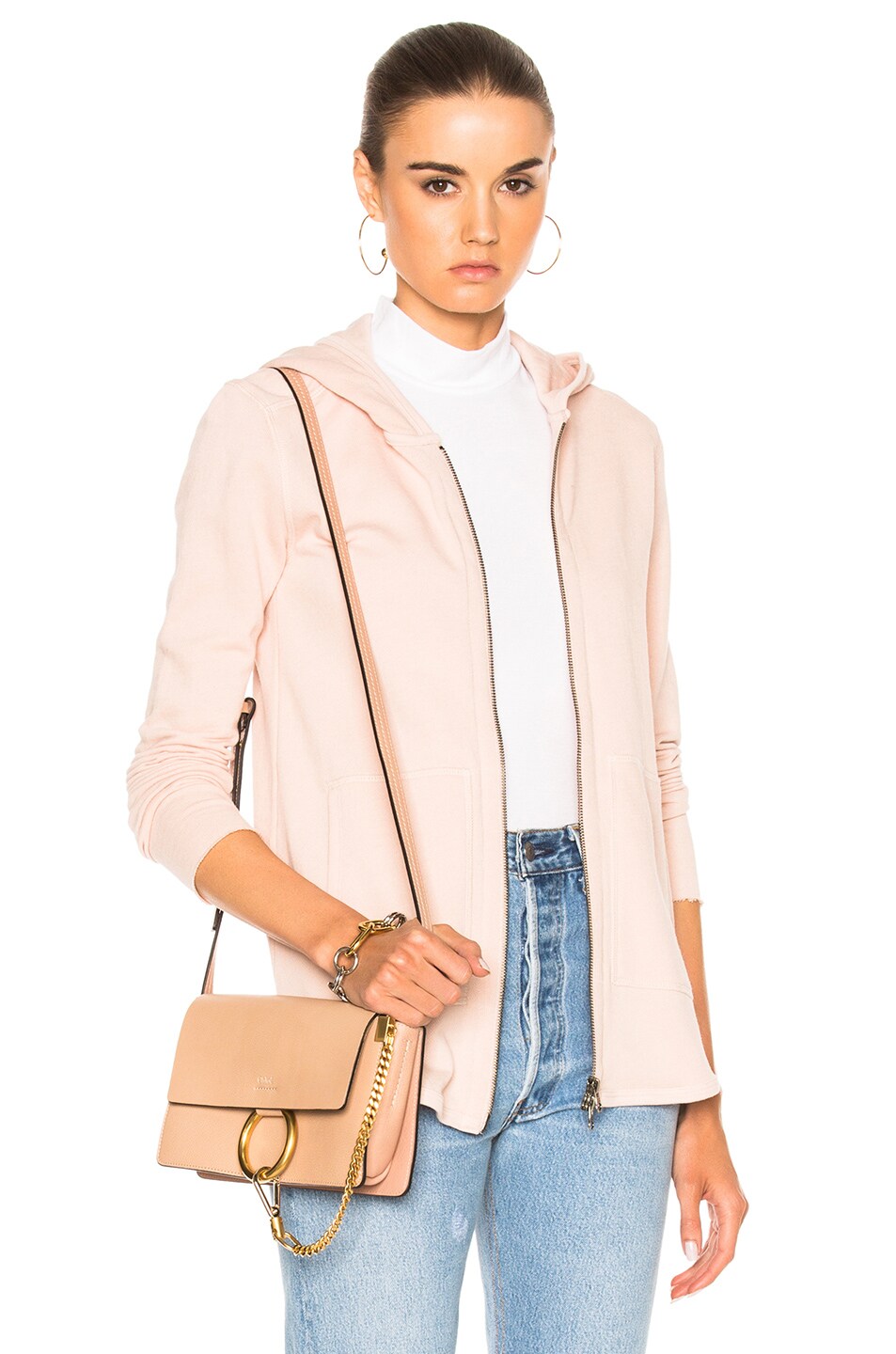 Image 1 of ATM Anthony Thomas Melillo French Terry Zip Front Jacket in Blush