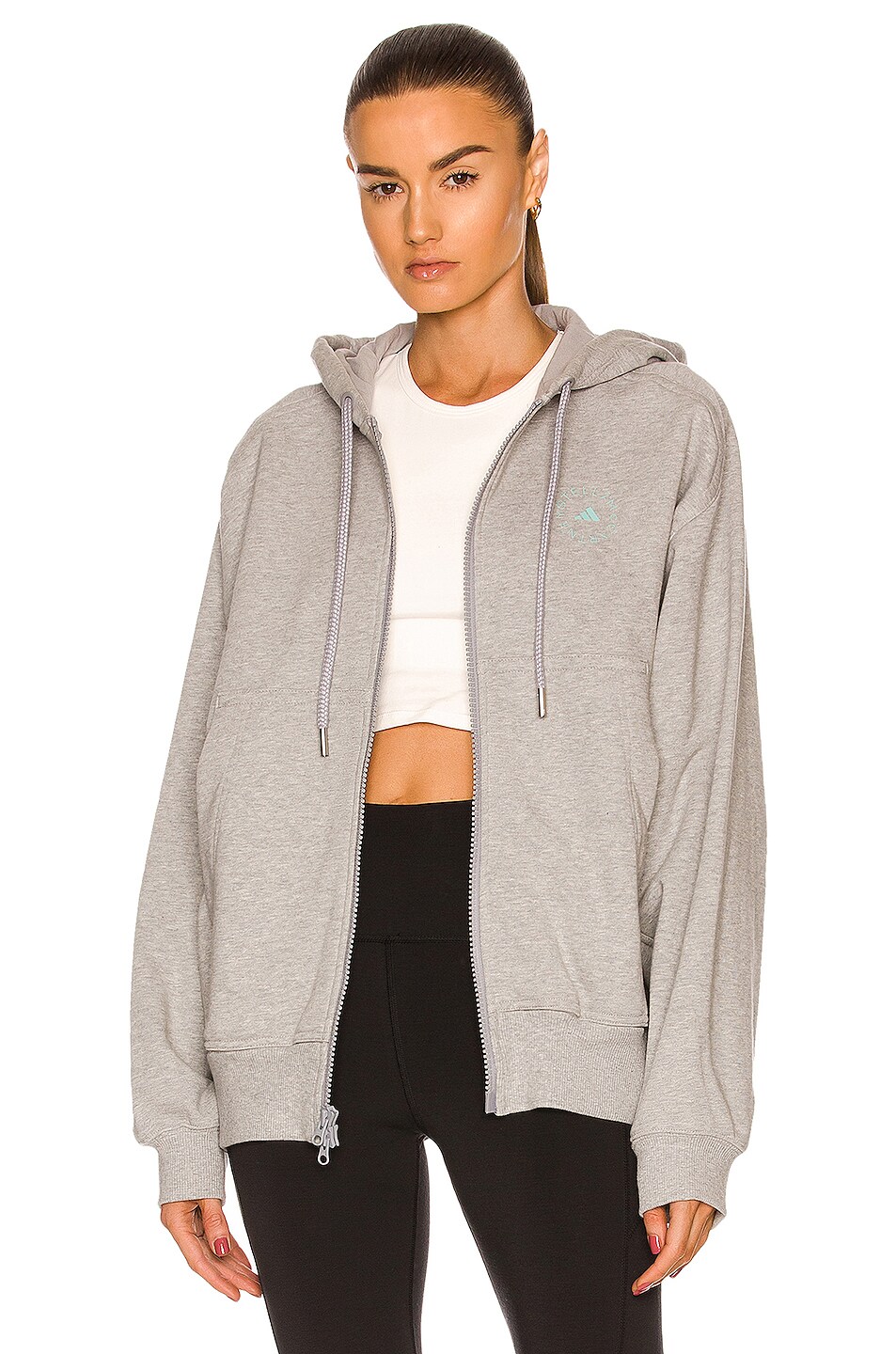 Image 1 of adidas by Stella McCartney Sportswear Full Zip Hoodie Sweatshirt in Grey