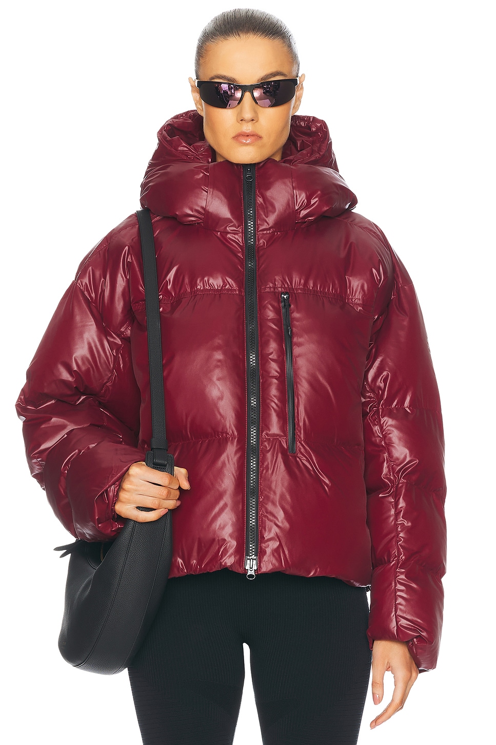 Image 1 of adidas by Stella McCartney Truenature Short Padded Winter Jacket in Shadow Red