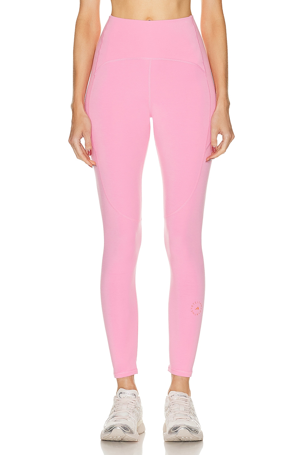 Image 1 of adidas by Stella McCartney True Strength Yoga 7/8 Tight in Semi Pink Glow