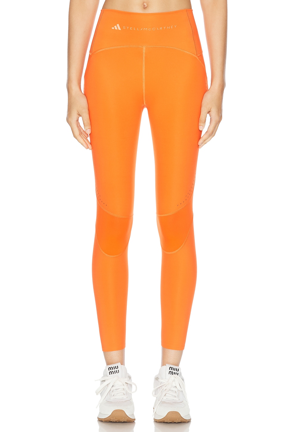 Image 1 of adidas by Stella McCartney Truepurpose Optime Training 7/8 Leggings in Semi Impact Orange