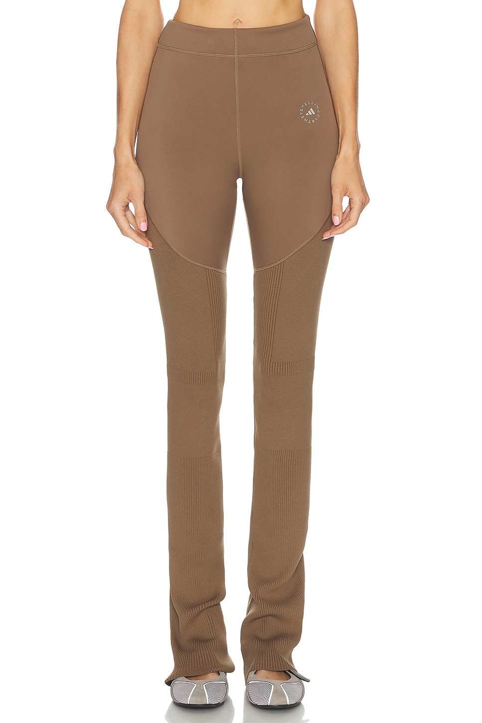 Adidas By Stella Mccartney Knit Mix Pant In Brown