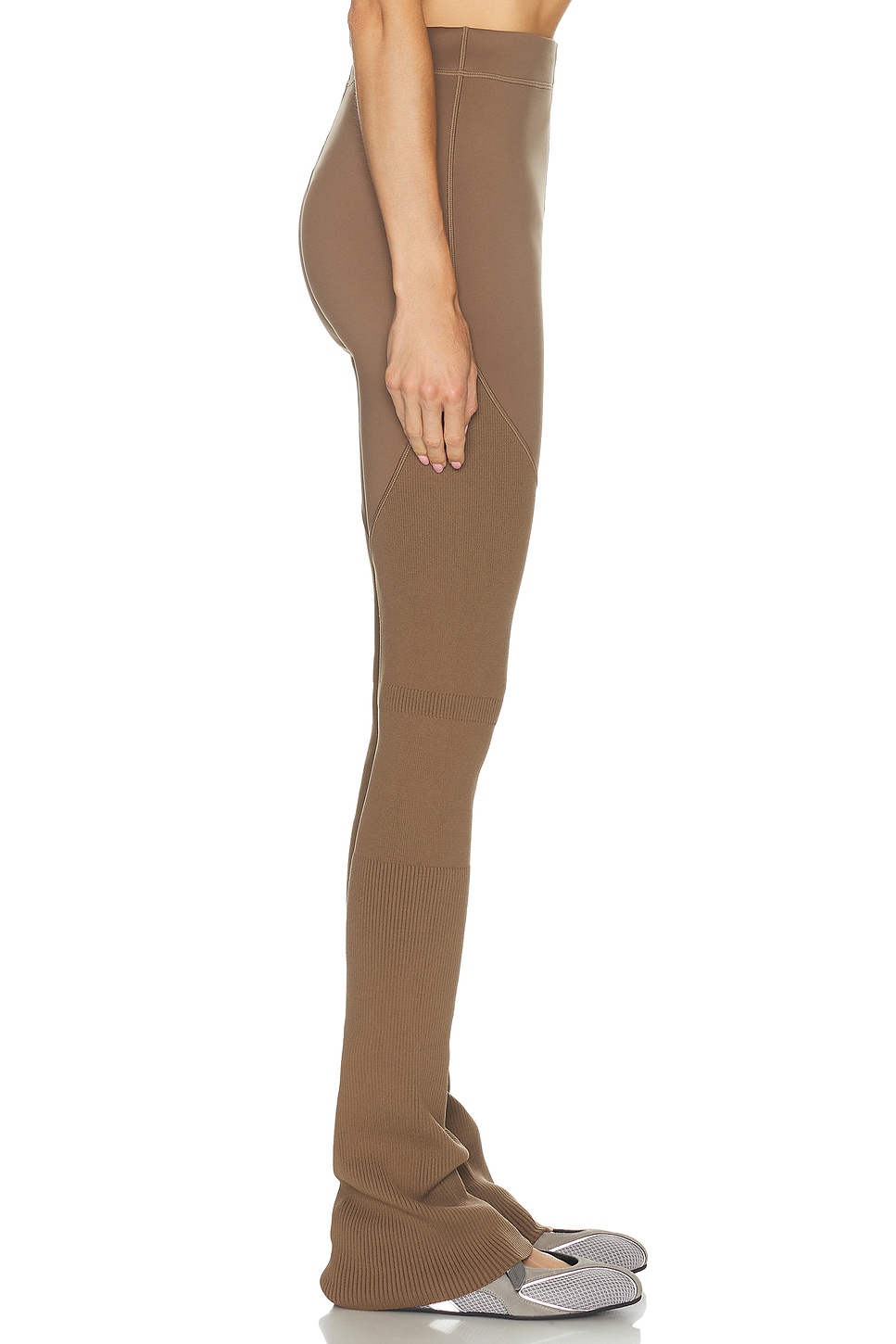 Adidas By Stella Mccartney Knit Mix Pant In Brown