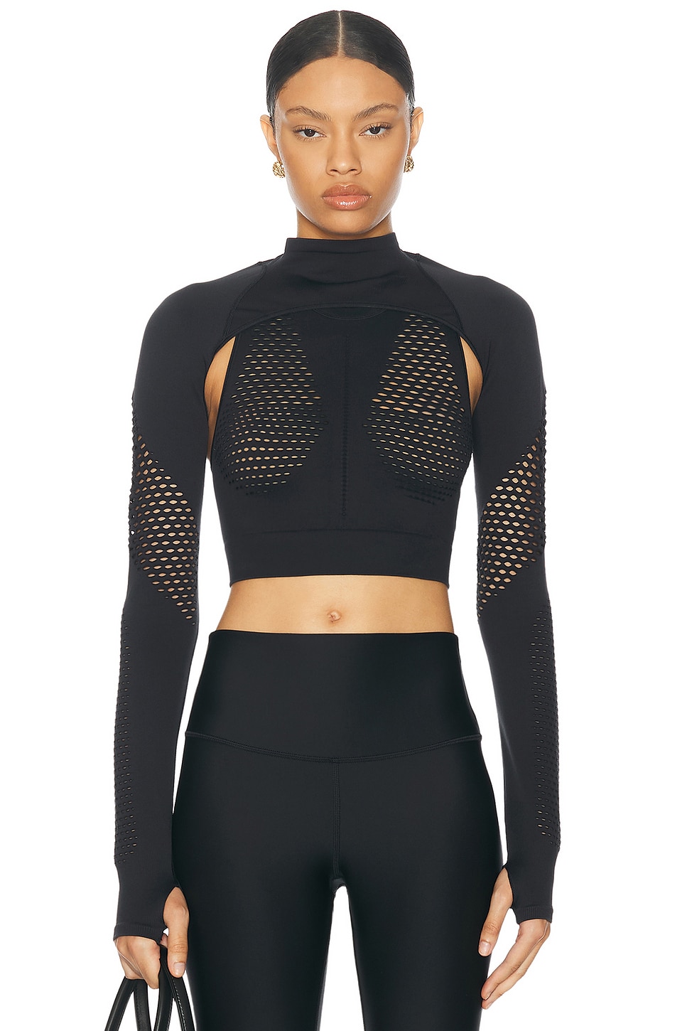 Image 1 of adidas by Stella McCartney Truestrength Knit Yoga Tank Top in Black