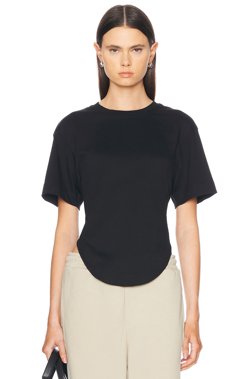 Sportswear Curved Hem T-shirt in Black