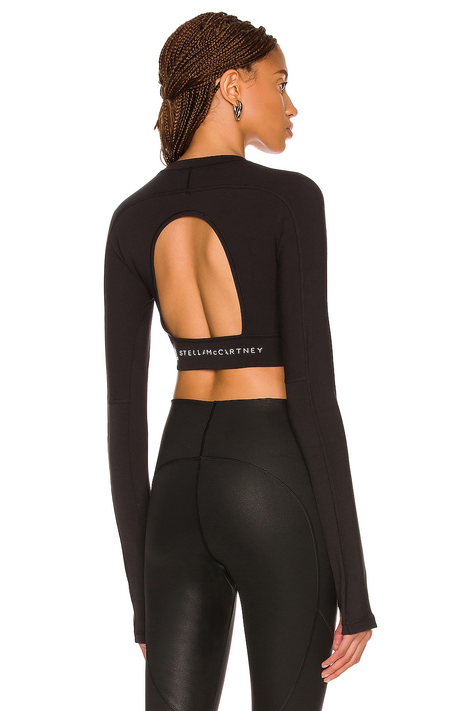 Image 1 of adidas by Stella McCartney Cropped long Sleeve Top in Black