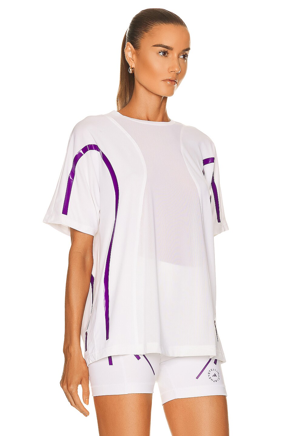 adidas by Stella McCartney True Pace Running Tee in White & Active ...