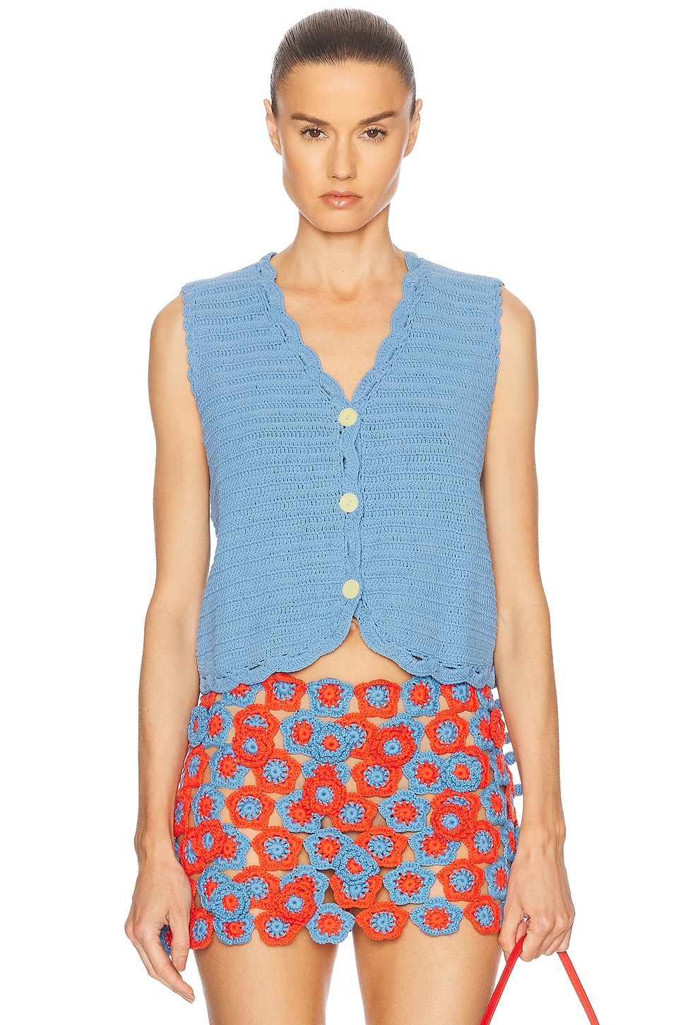 Image 1 of All That Remains Lucy Vest Top in Cornflower Blue