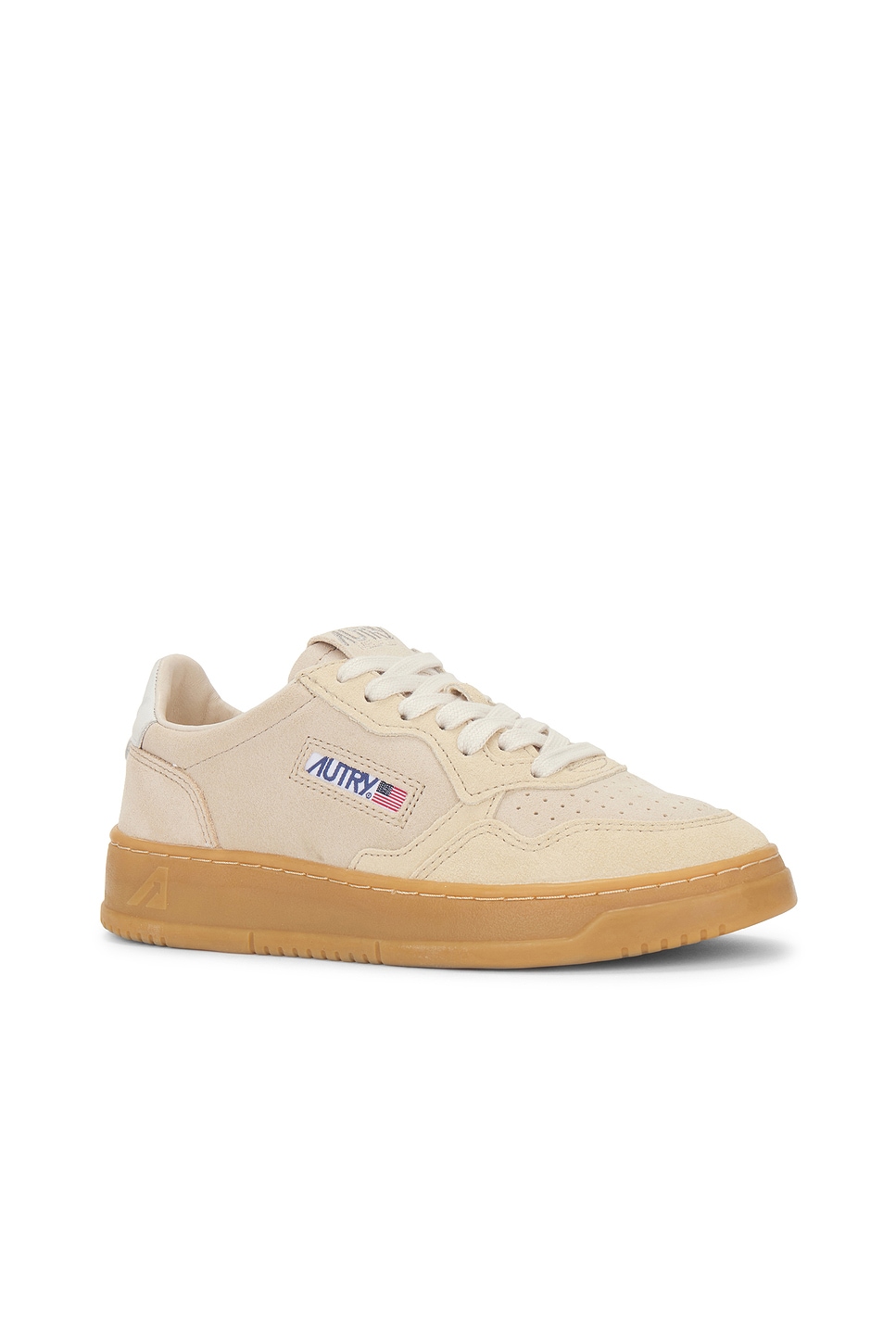 Shop Autry Medalist Sneaker In Sand & Ecru