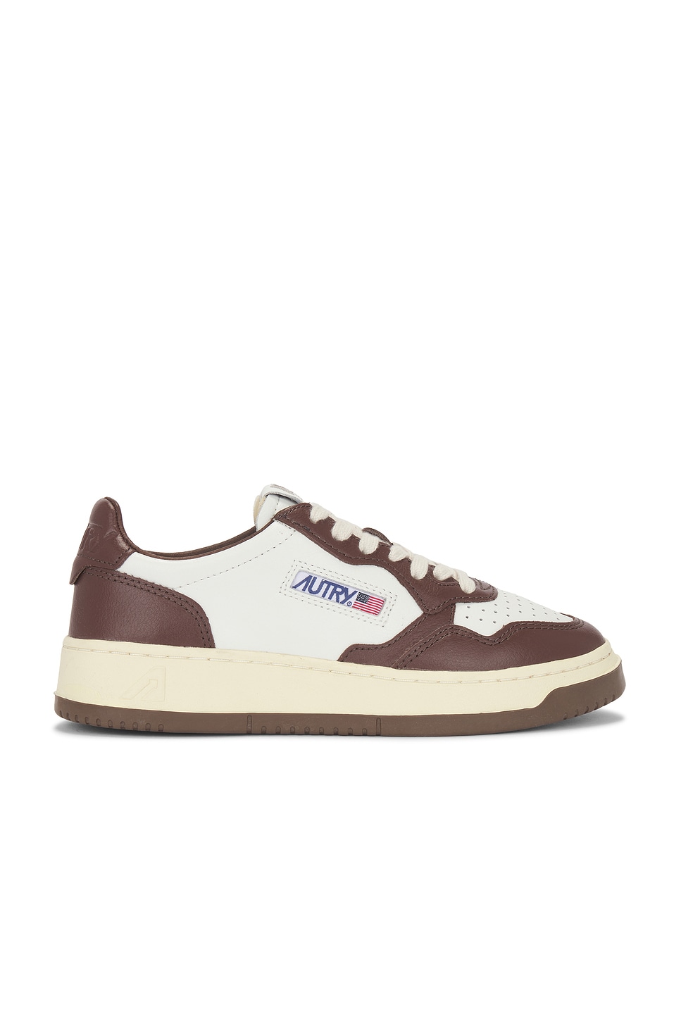 Shop Autry Medalist Sneaker In White & Chestnut