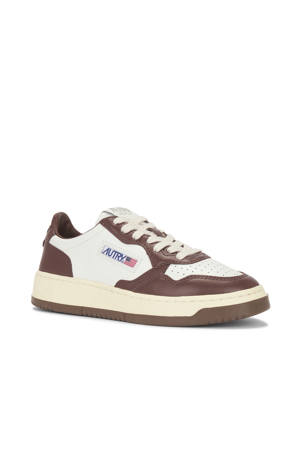 Shop Autry Medalist Sneaker In White & Chestnut