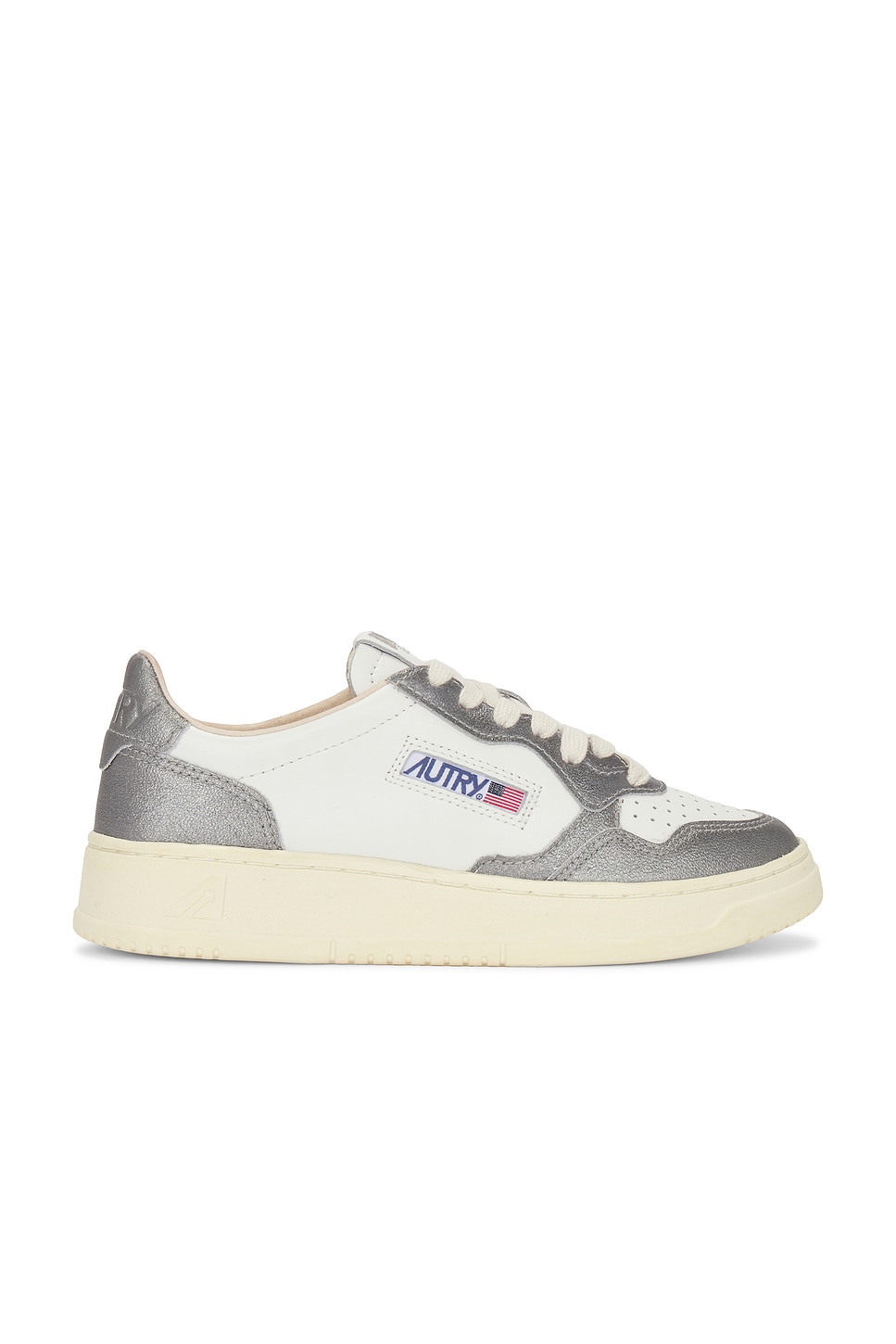 Image 1 of Autry Medalist Sneaker in White & Steel