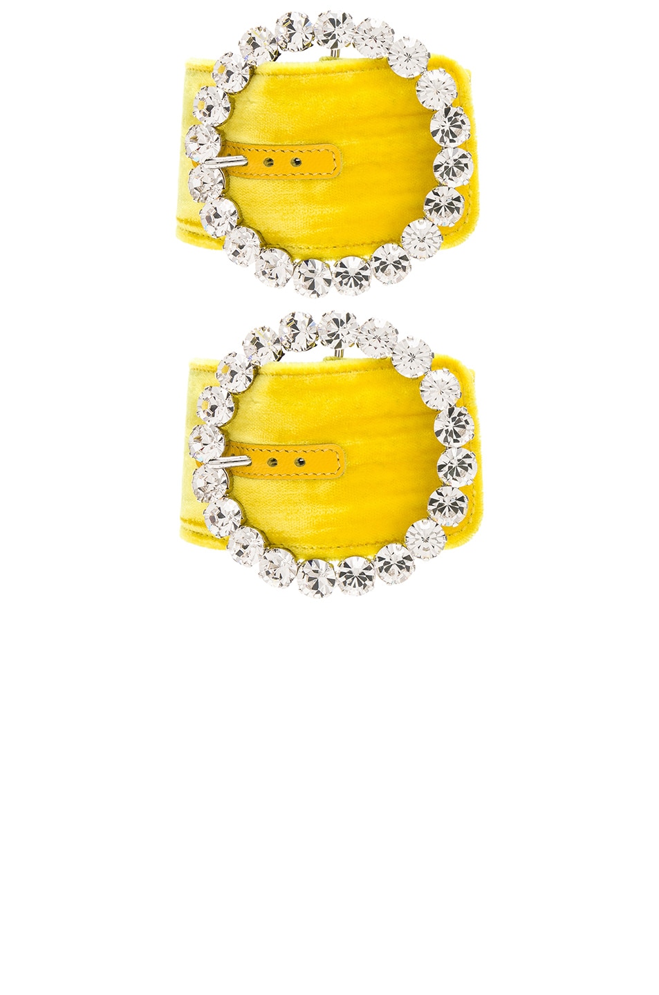 Image 1 of THE ATTICO Crystal Buckle Anklet Cuff in Yellow