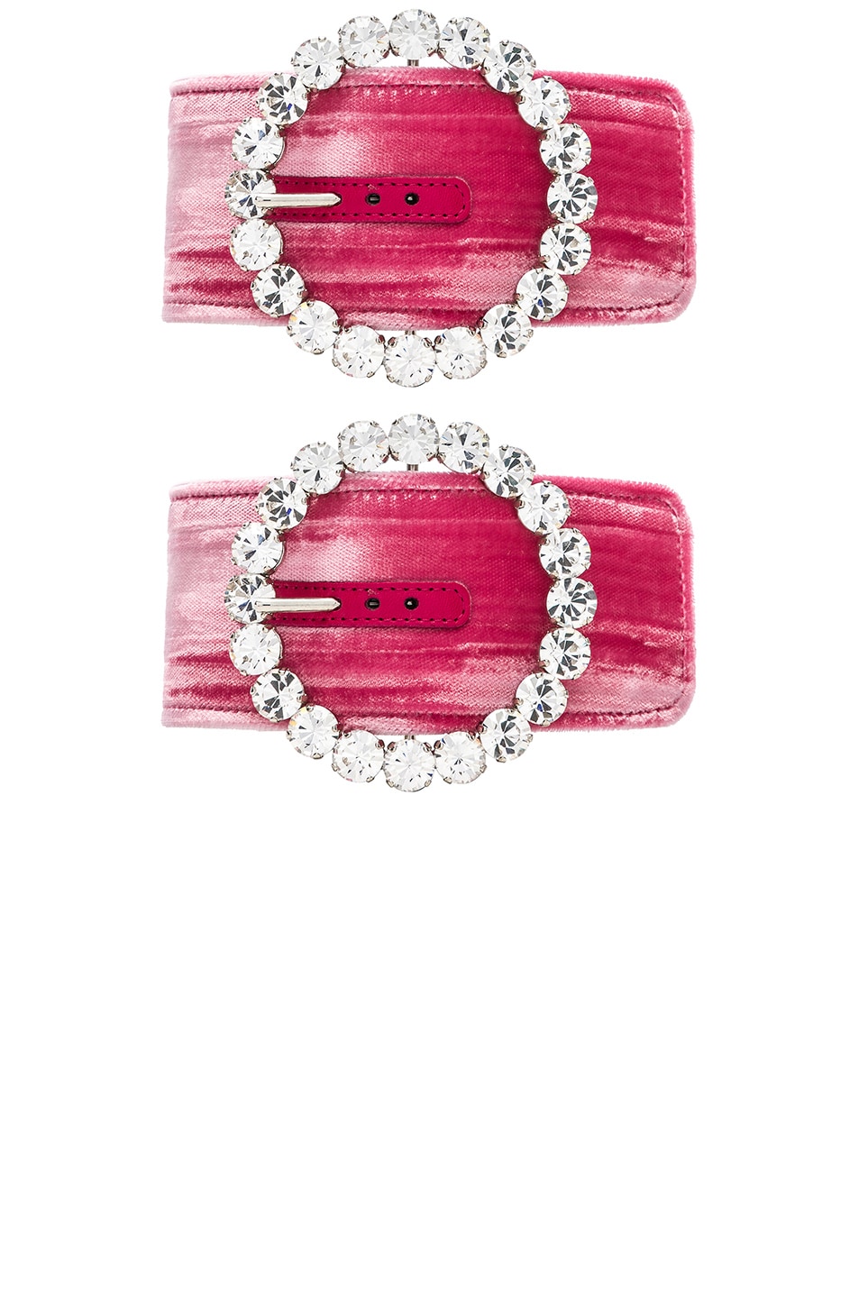 Image 1 of THE ATTICO Crystal Buckle Anklet Cuff in Pink
