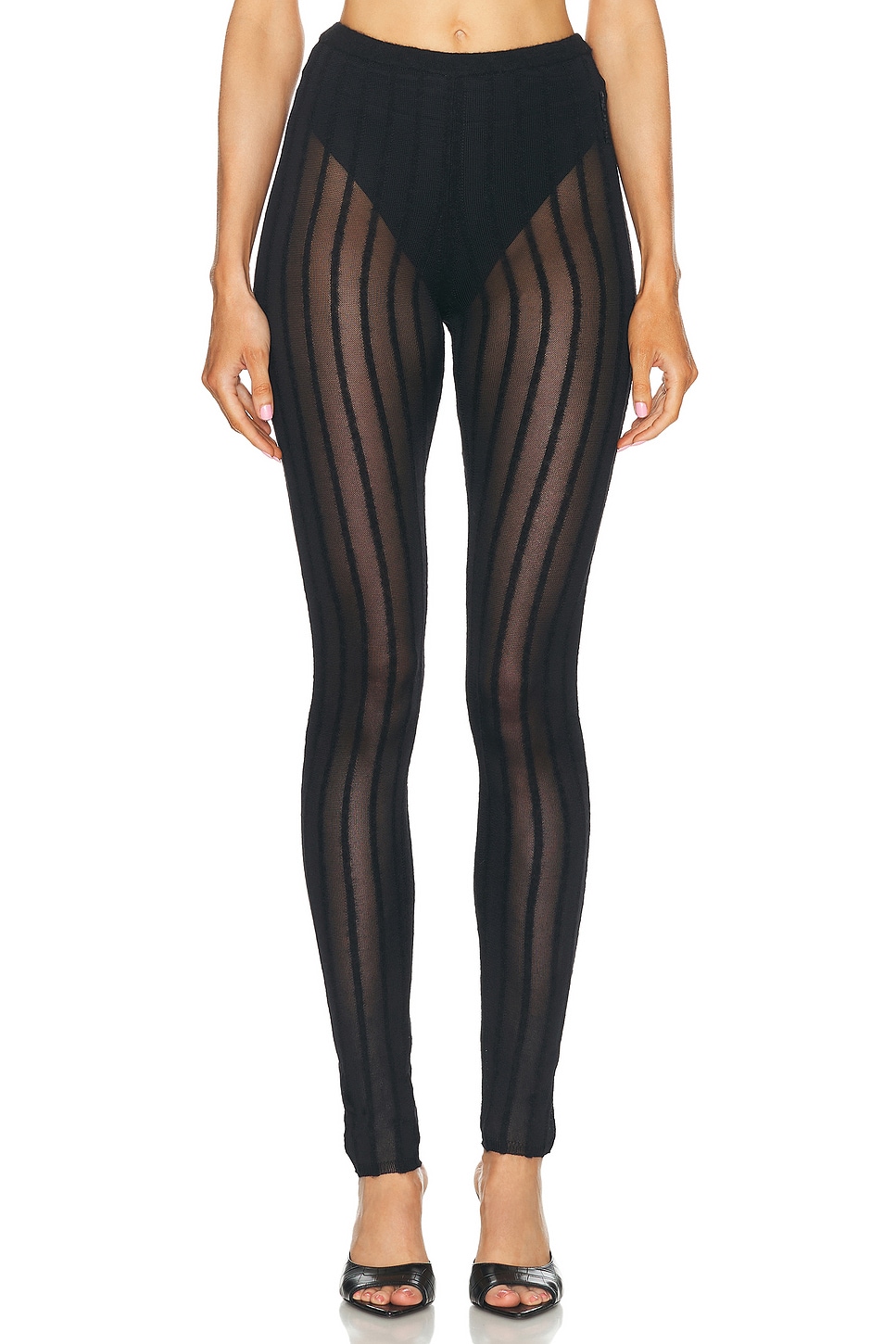 Image 1 of THE ATTICO Sheer Tights in Black