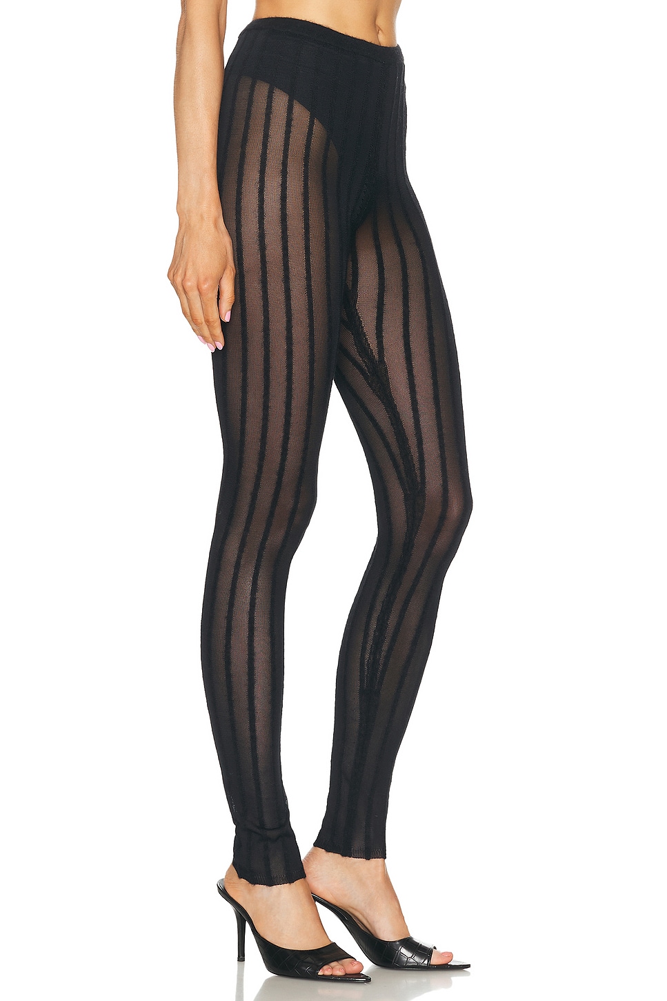 Shop Attico Sheer Tights In Black