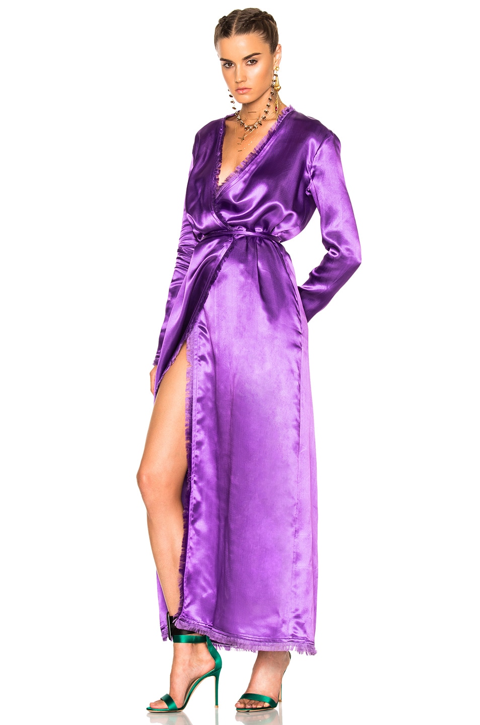 Image 1 of THE ATTICO Raquel Satin Dress in Purple