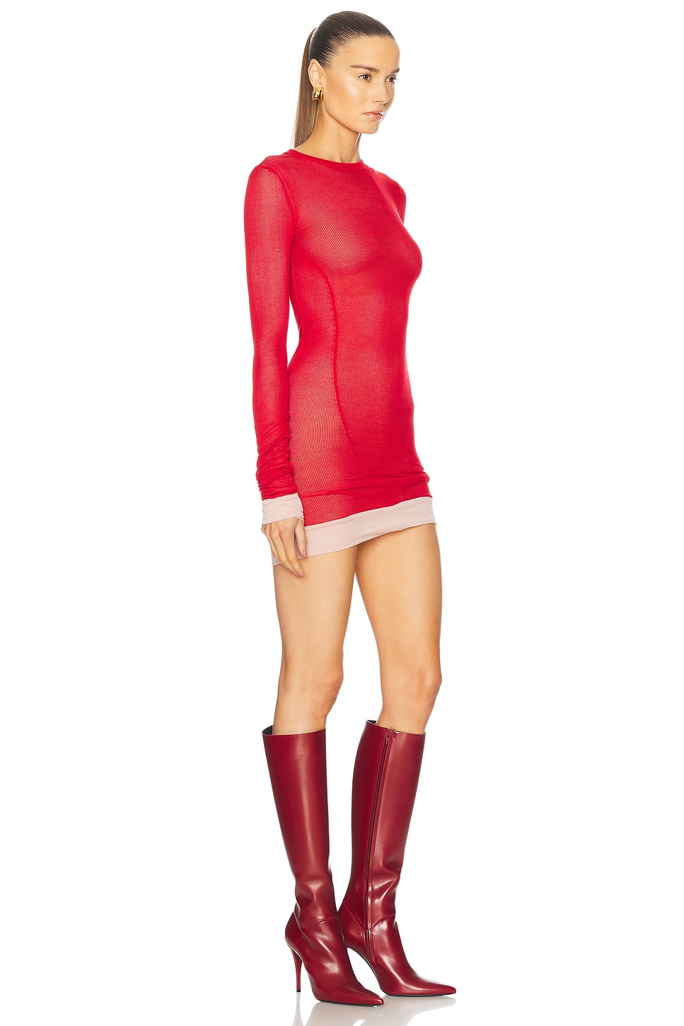 Attico Red And Pink Mini Dress In Red & Pink