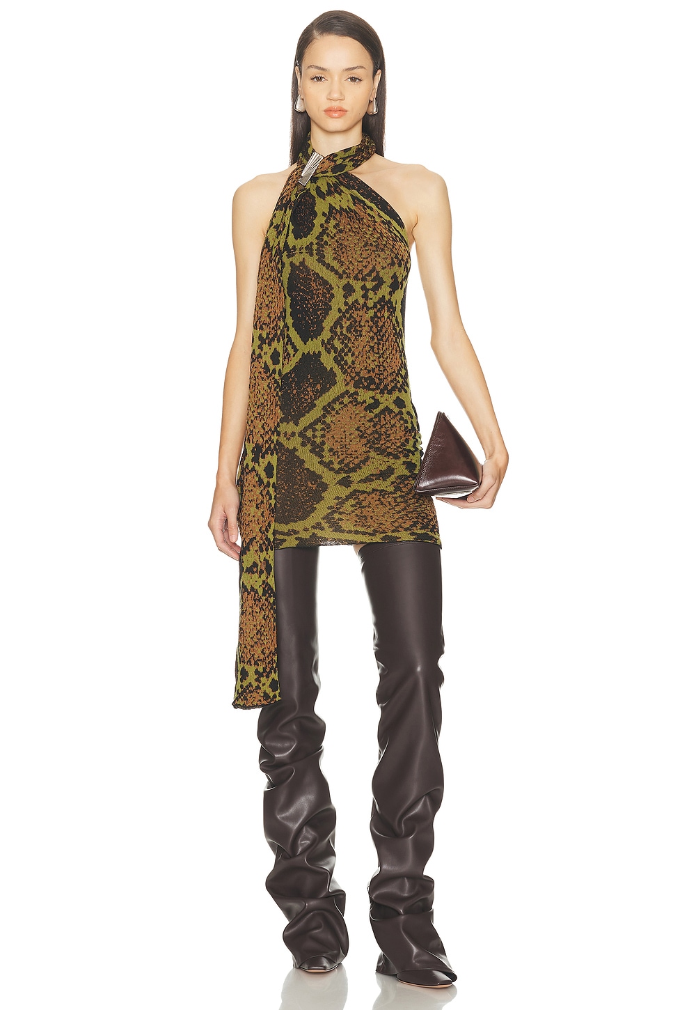 Image 1 of THE ATTICO Python Sleeveless Mini Dress in Multicolor