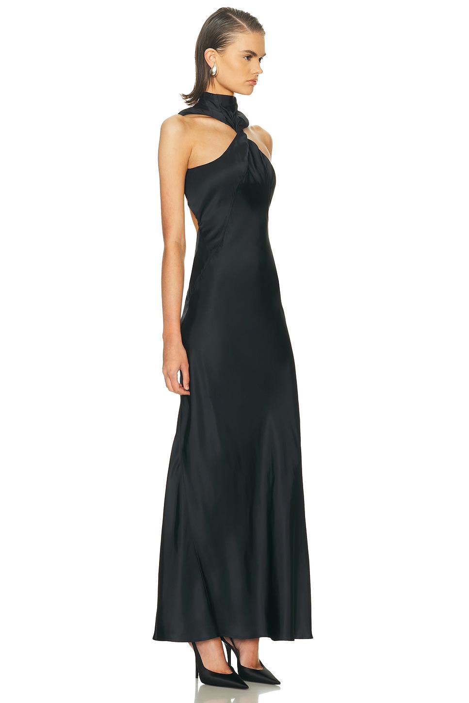 Attico Sleeveless Gown In Black