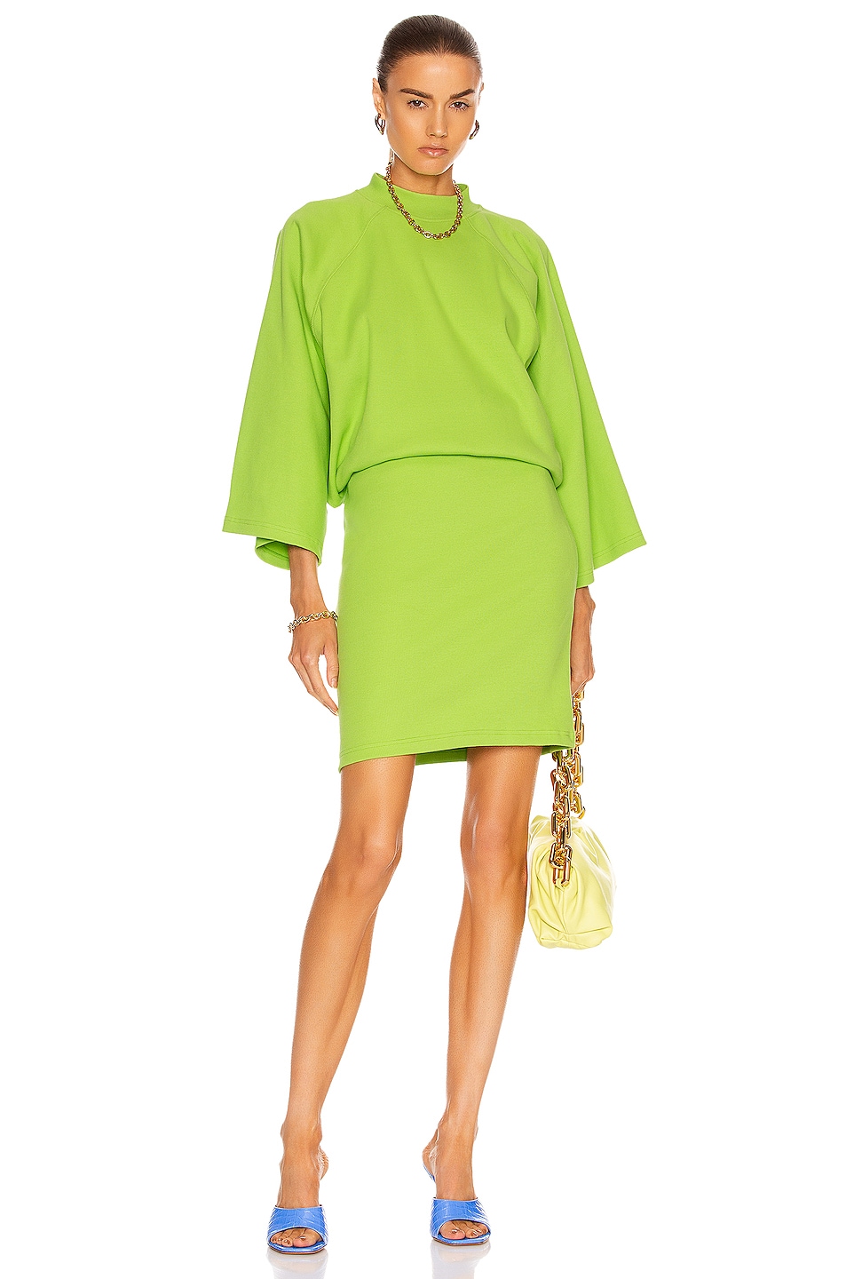 Image 1 of THE ATTICO Midi Dress in Lime