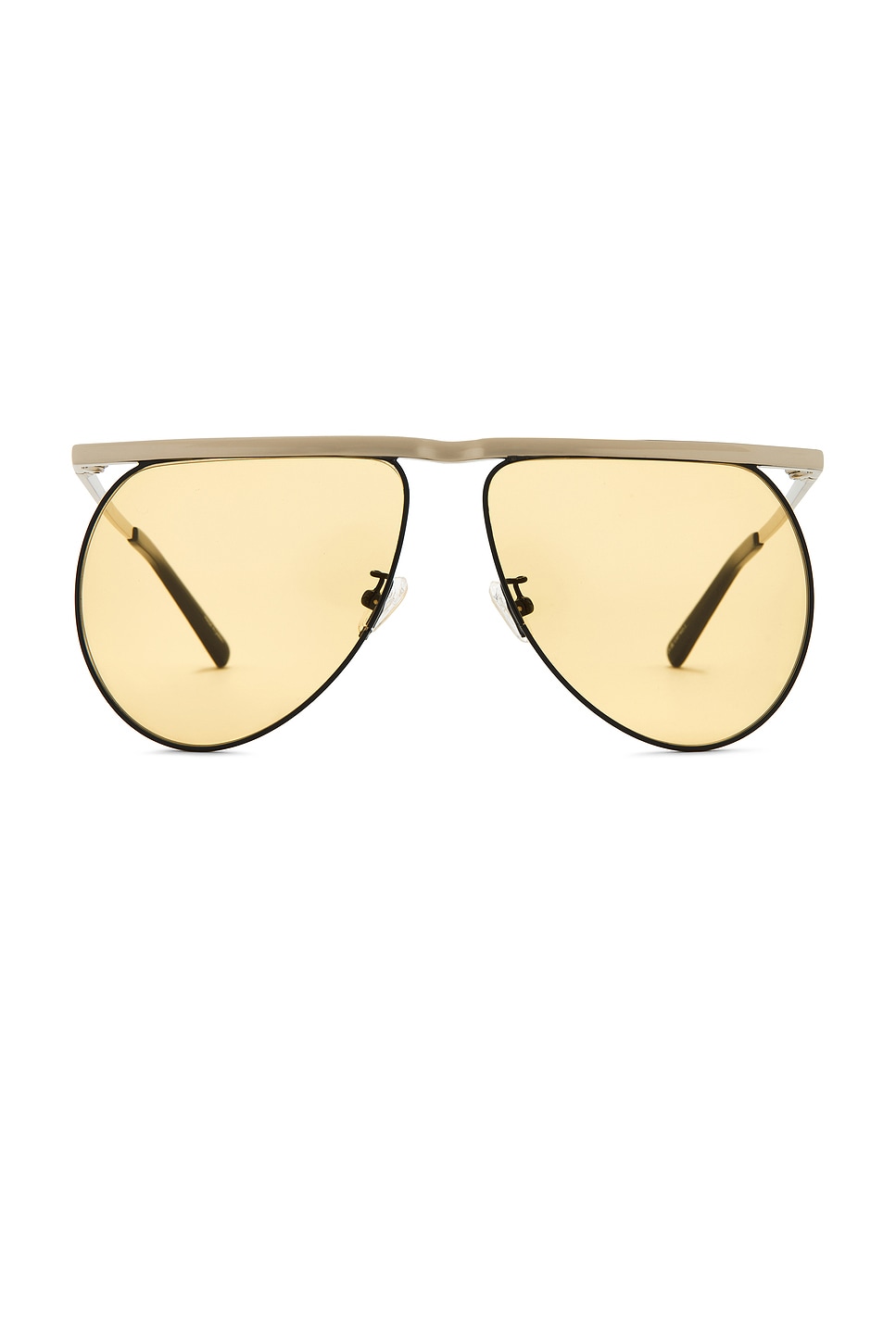 Attico Mina Sunglasses In Silver Black & Peach