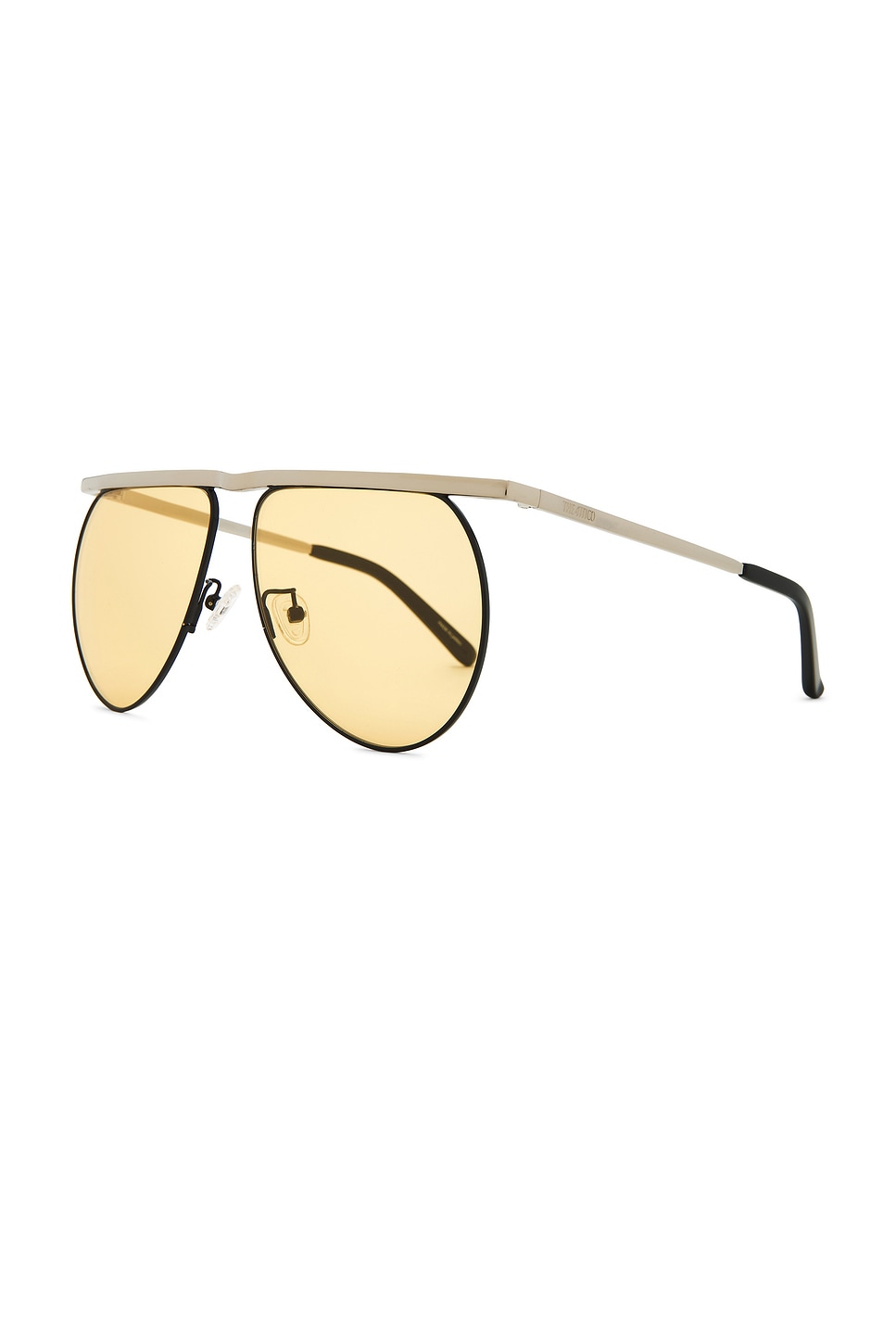 Attico Mina Sunglasses In Silver Black & Peach
