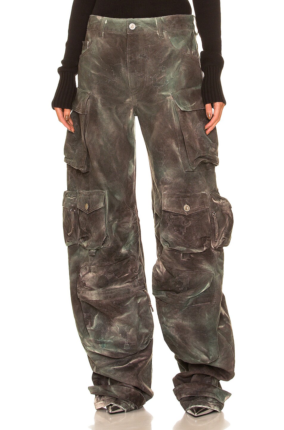 THE ATTICO Fern Cargo in Stained Green Camouflage | FWRD