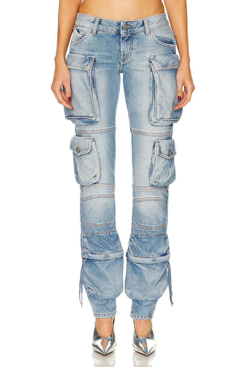 Image 1 of THE ATTICO Essie Long Cargo Pant in Sky Blue