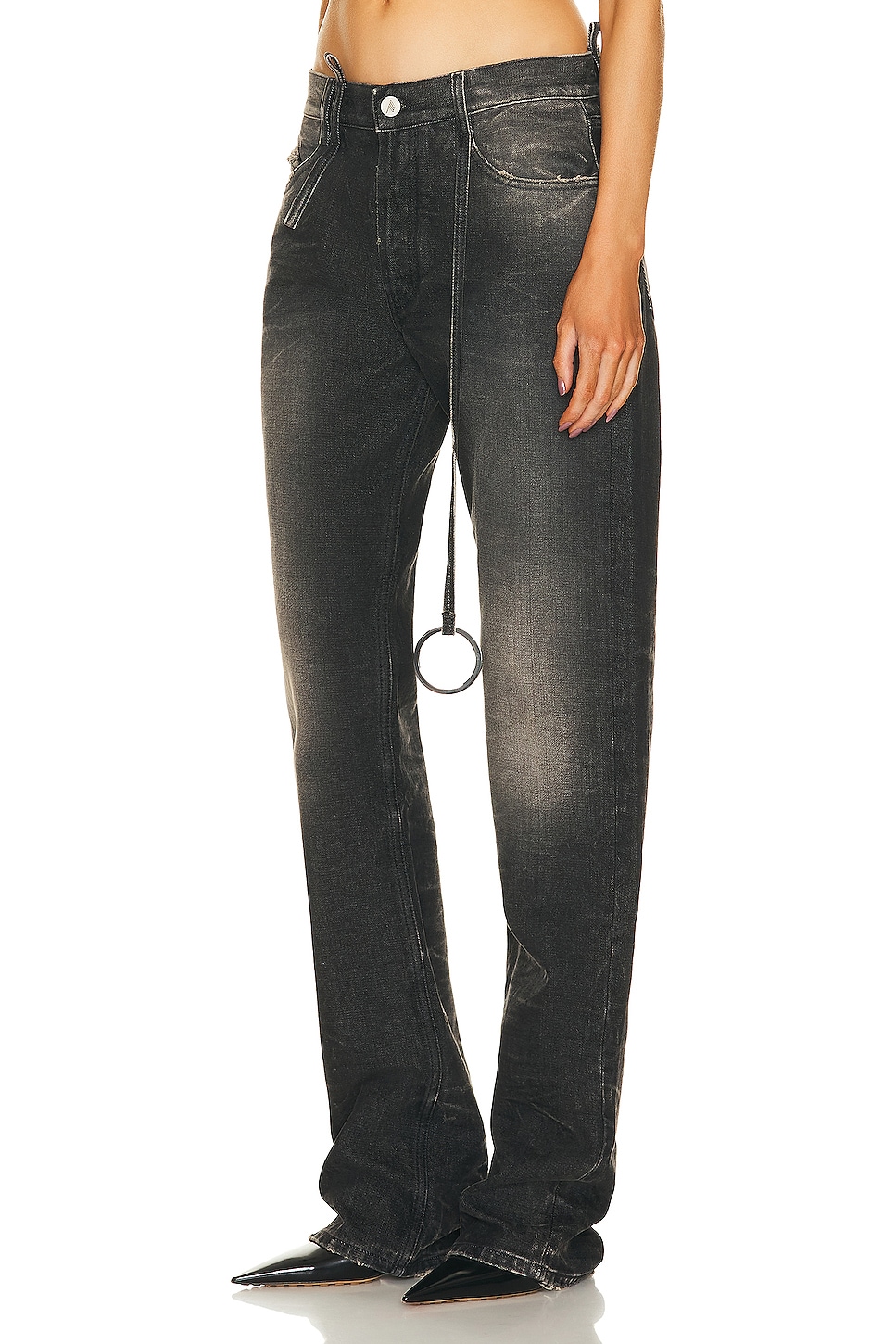 THE ATTICO Denim Straight Leg Jeans