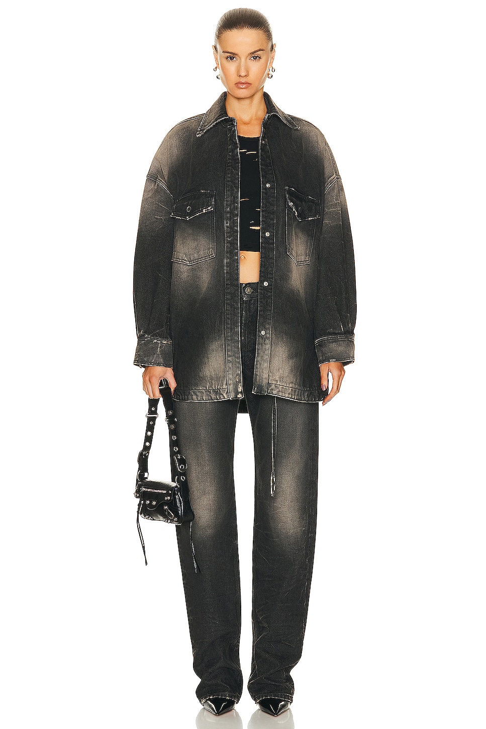 THE ATTICO Denim Straight Leg Jeans