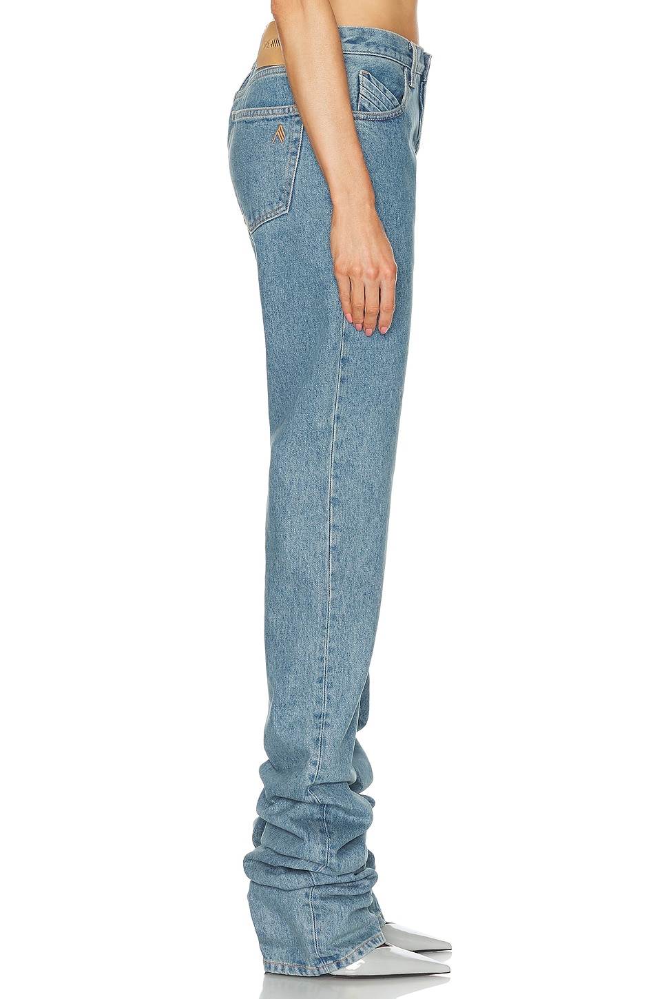 Attico Extra Long Slouchy Denim Jeans For Tall Individuals In Sky Blue