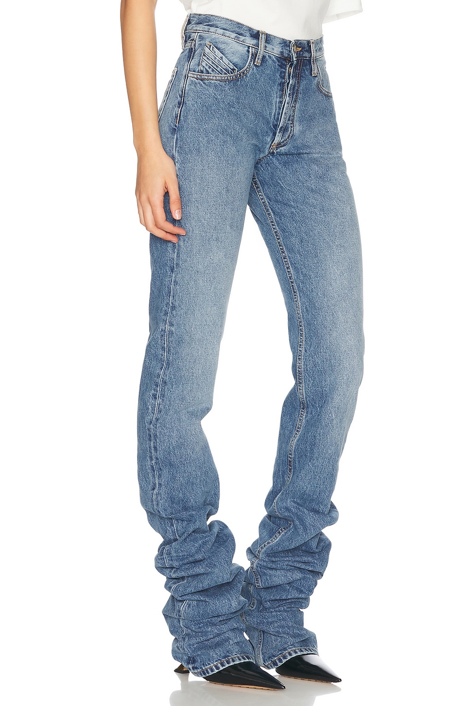 Attico Blue Long Jeans In Sky Blue